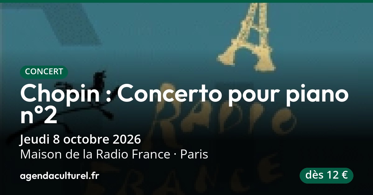 Concert Chopin : Concerto pour piano n°2 à Paris, 8 octobre 2026