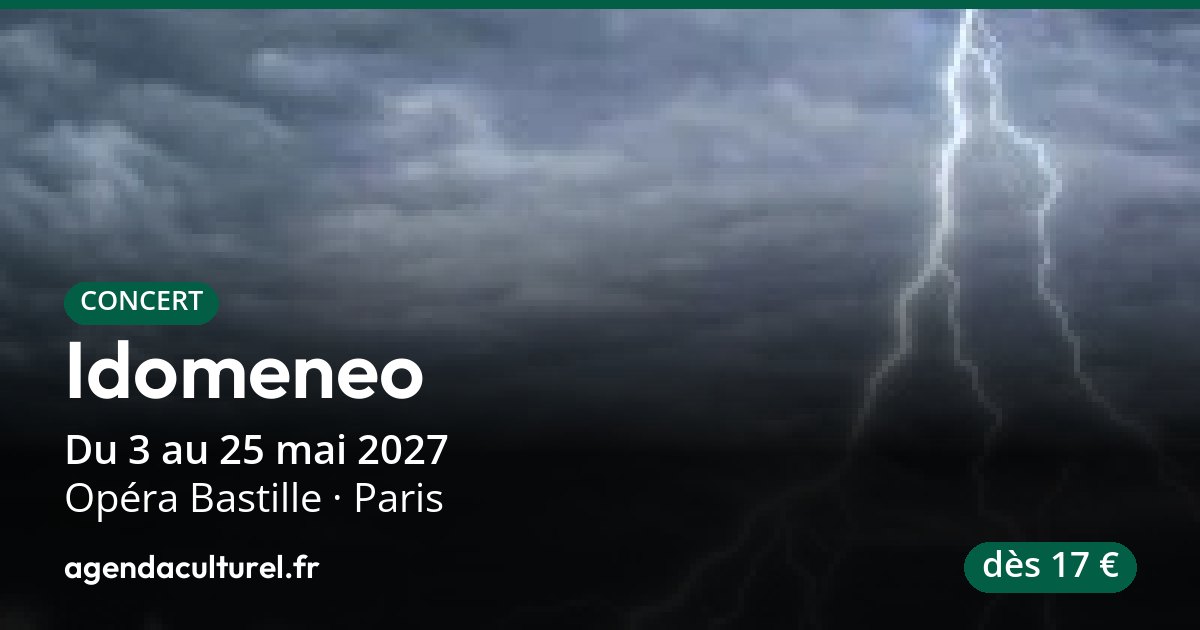 Idomeneo, opéra de Mozart à Paris, 3 mai 2027
