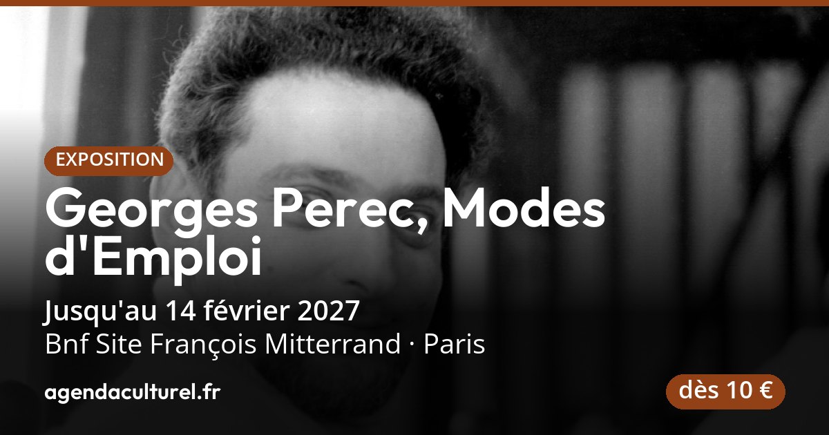 Exposition Georges Perec à Paris, 13 octobre 2026