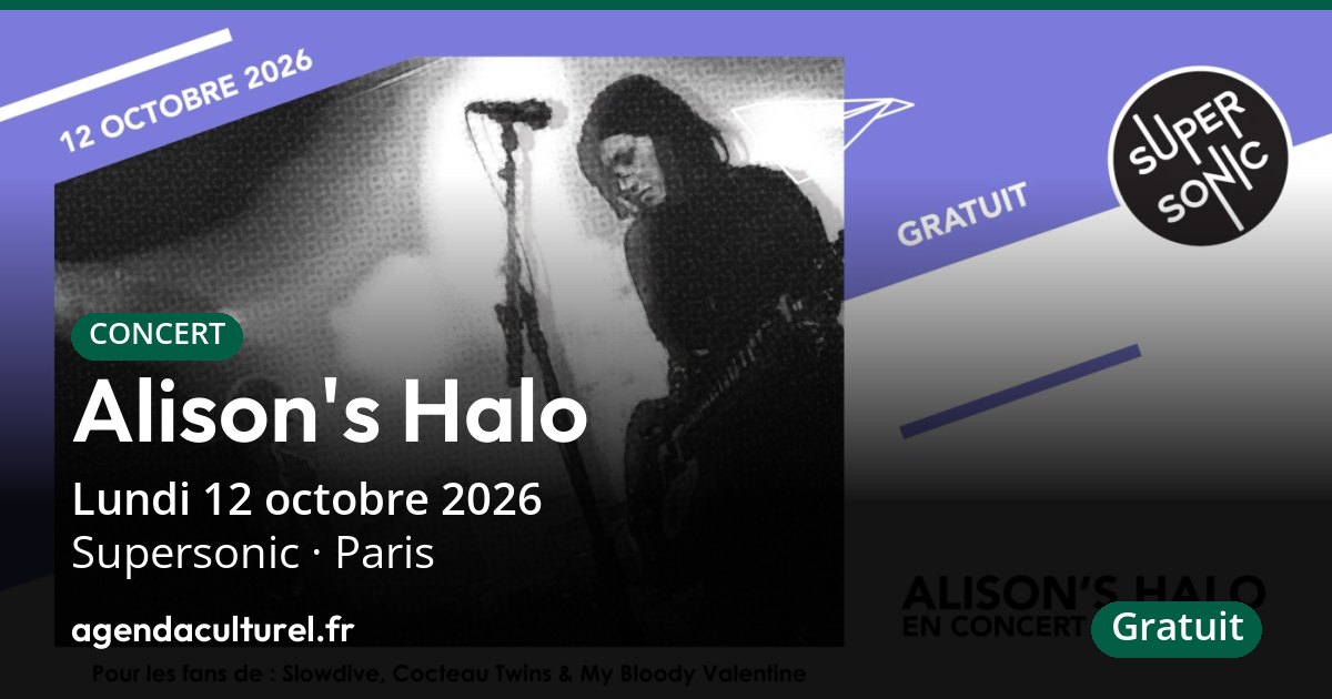Alison's Halo, concert pop-rock à Paris le 12 octobre 2026