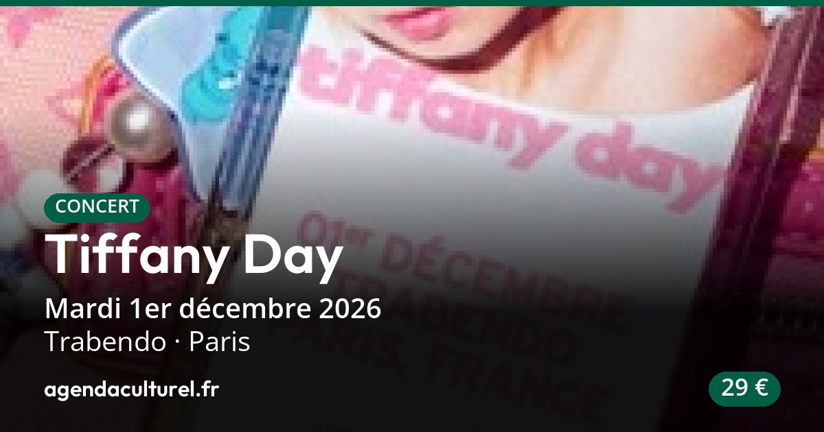 1er Concert pop Tiffany Day à Paris, 1er déc. 2026