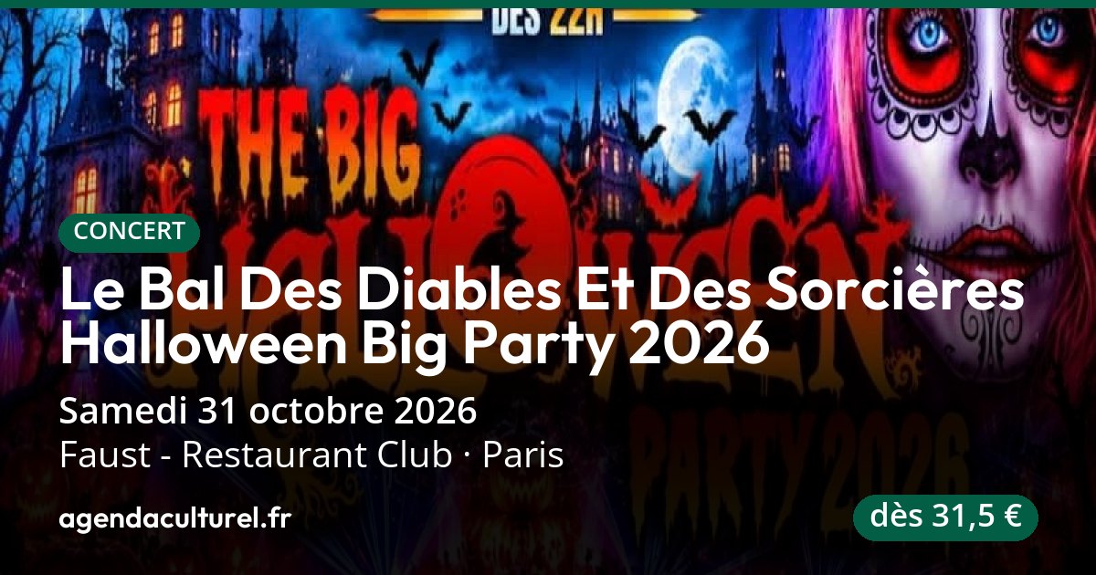Le Bal Des Diables Et Des Sorcières à Paris le 31 oct. 2026