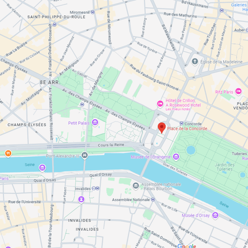 Plan d'accès à la place de la Concorde à Paris