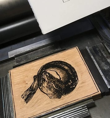 Démonstration de xylogravure