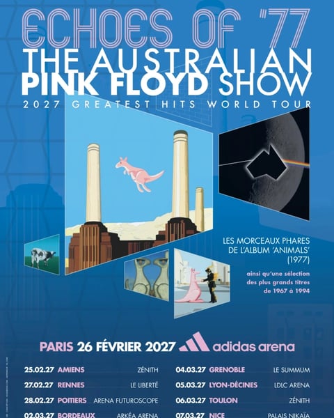 The Australian Pink Floyd Show revient en France en 2027 et sera à Paris le 26 février !