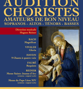 Audition de choristes amateurs de bon niveau