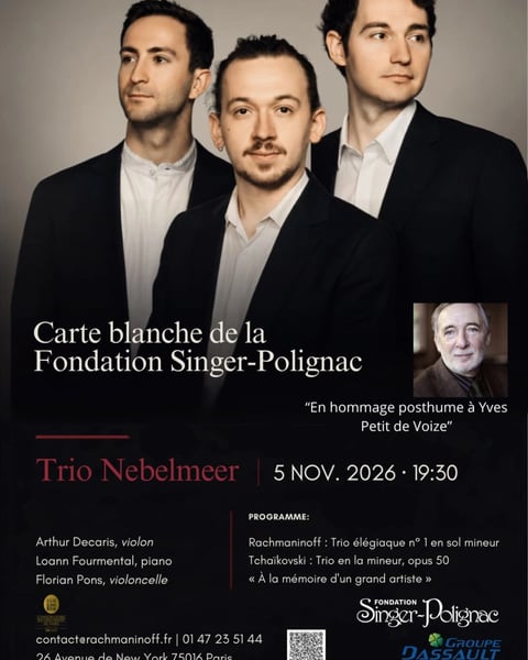 Carte blanche de la Fondation Singer-Polignac : Trio Nebelmeer