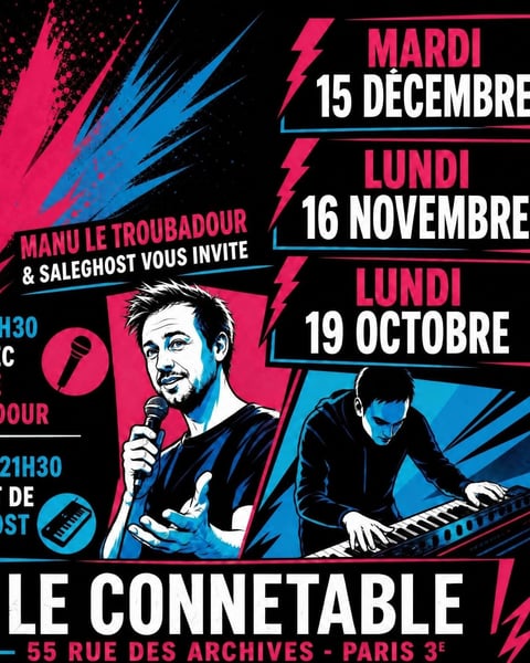 Soirée Double Plateau : Manu le Troubadour en stand up & Saleghost en concert