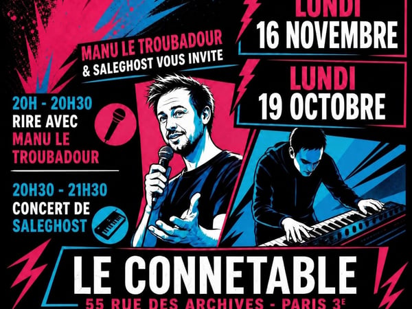 Soirée Double Plateau : Manu le Troubadour en stand up & Saleghost en concert