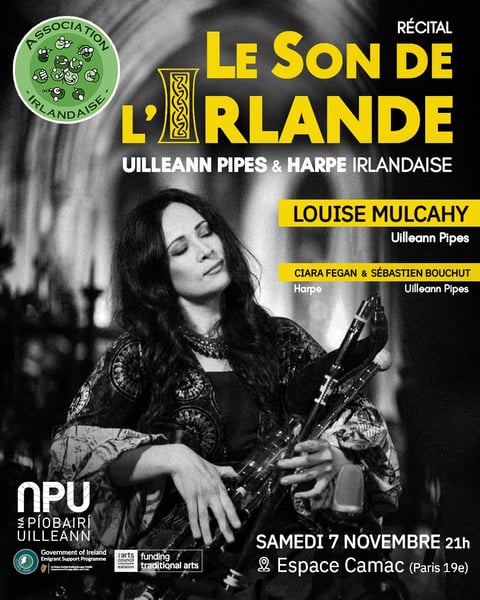 Récital Le son de l'Irlande - Uilleann pipes et harpe irlandaise