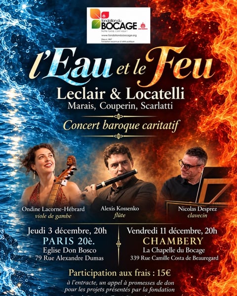 L’Eau et le Feu, concert baroque caritatif