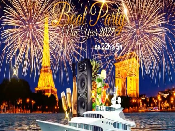 Boat party New Year 2027 Nouvel An face Notre-Dame sur Seine